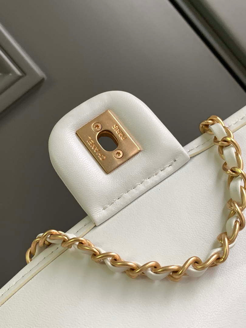 Chanel AS4773 Flap bag Lace Patchwork & Gold-Tone Metal White & Multicolor - Default Title - View 7