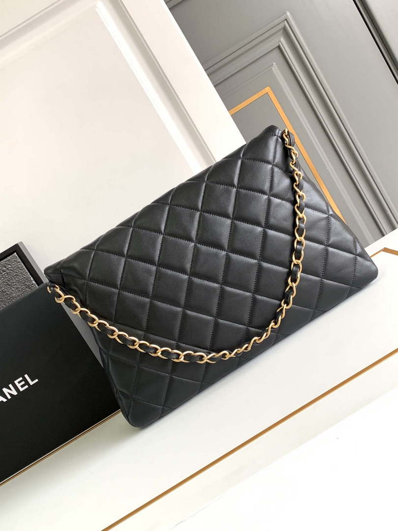 Chanel AS4777 24P New Hobo Bag Black Lambskin