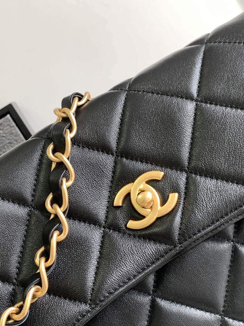 Chanel AS4777 24P New Hobo Bag Black Lambskin