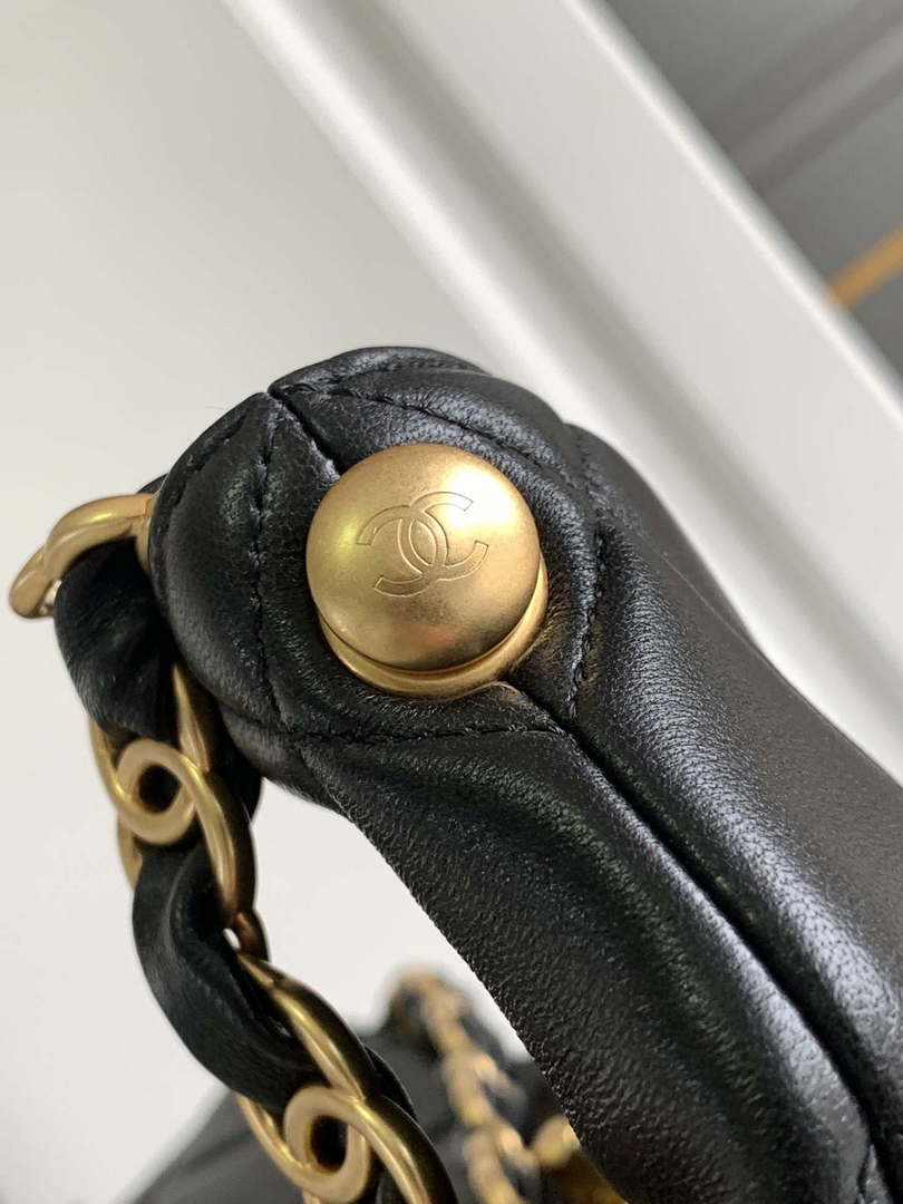 Chanel AS4777 24P New Hobo Bag Black Lambskin