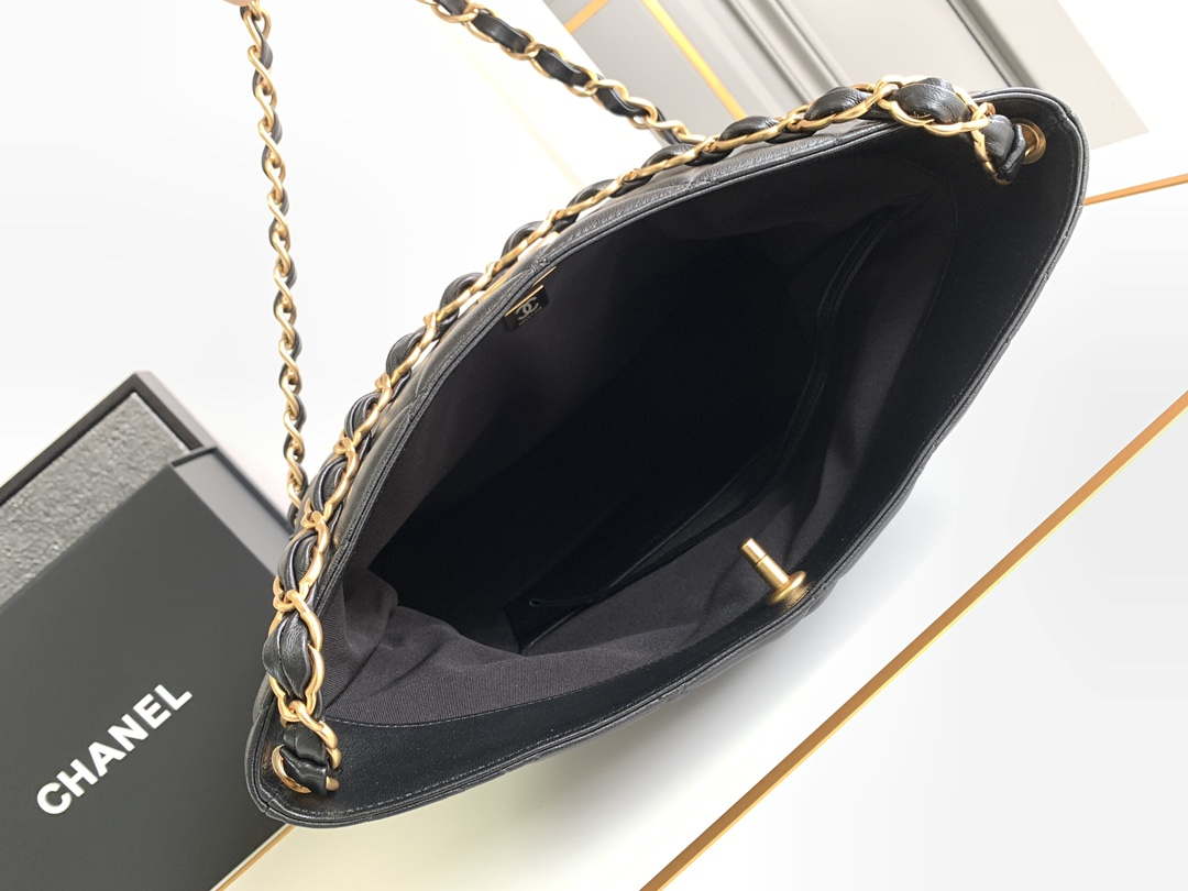 Chanel AS4777 24P New Hobo Bag Black Lambskin - Default Title - View 9