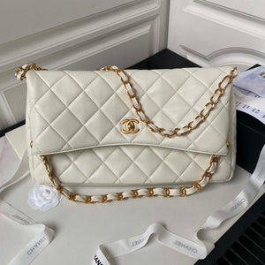 Chanel AS4777 24P New Hobo Bag White Lambskin - Default Title - View 1
