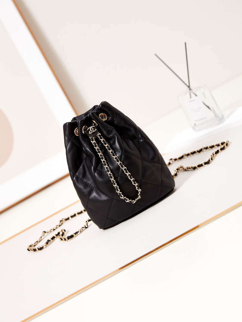 Chanel AS4810 Backpack Shiny Lambskin & Gold-Tone Metal Black - Default Title - View 1