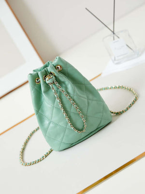 Chanel AS4810 Backpack Shiny Lambskin & Gold-Tone Metal Green - Default Title - View 1