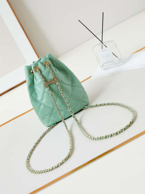 Chanel AS4810 Backpack Shiny Lambskin & Gold-Tone Metal Green - Default Title - View 5