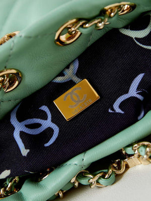 Chanel AS4810 Backpack Shiny Lambskin & Gold-Tone Metal Green - Default Title - View 9