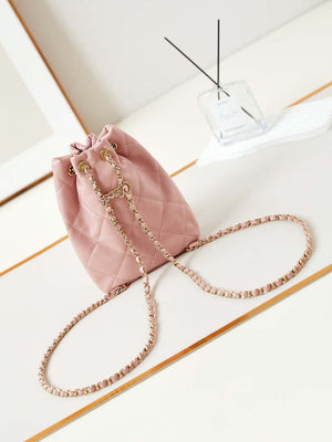 Chanel AS4810 Backpack Shiny Lambskin & Gold-Tone Metal Pink - Default Title - View 5