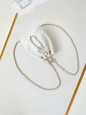 Chanel AS4810 Backpack Shiny Lambskin & Gold-Tone Metal White - Default Title - View 7