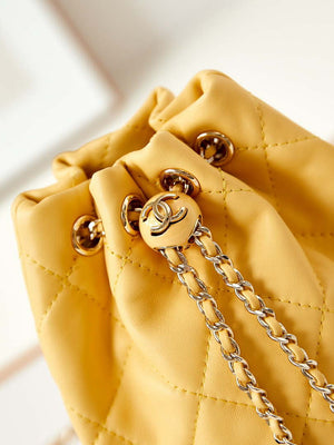 Chanel AS4810 Backpack Shiny Lambskin & Gold-Tone Metal Yellow - Default Title - View 2