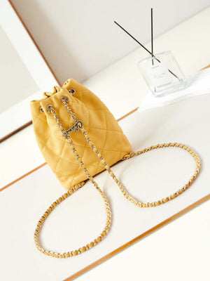 Chanel AS4810 Backpack Shiny Lambskin & Gold-Tone Metal Yellow - Default Title - View 5
