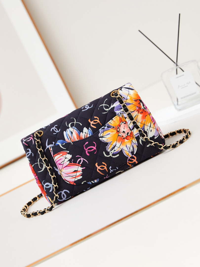 Chanel AS4842 Flap Printed Fabric & Gold Metal Black & Multicolour - Default Title - View 5