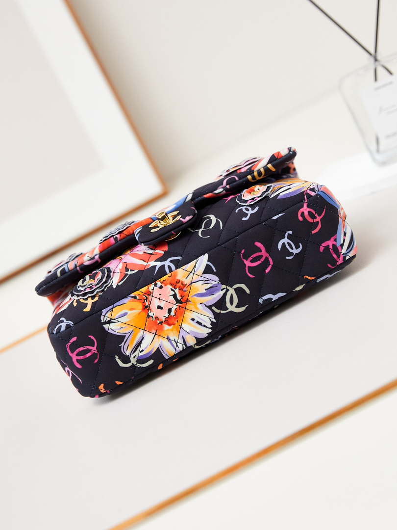 Chanel AS4842 Flap Printed Fabric & Gold Metal Black & Multicolour - Default Title - View 6