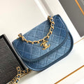 Chanel AS4845 Messenger Bag Denim Blue & Gold-Tone Metal - Default Title - View 1