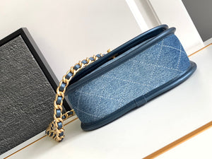 Chanel AS4845 Messenger Bag Denim Blue & Gold-Tone Metal - Default Title - View 4