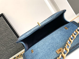 Chanel AS4845 Messenger Bag Denim Blue & Gold-Tone Metal - Default Title - View 7