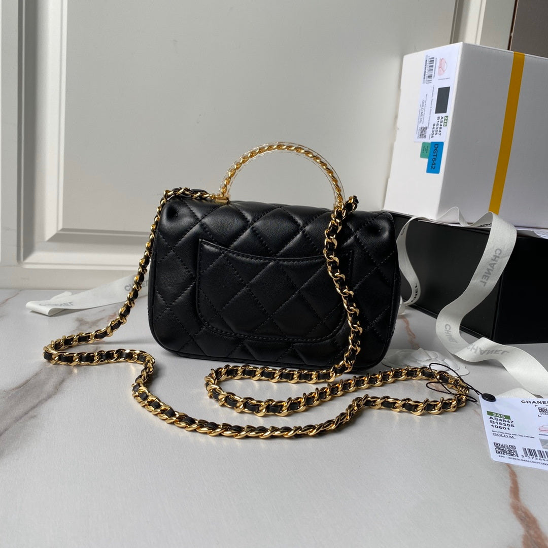 Chanel AS4847 Mini Flap bag With top handle Black - Default Title - View 2