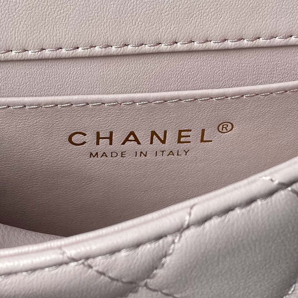 Chanel AS4847 Mini Flap bag With top handle Pink