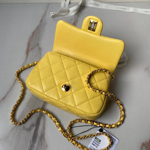 Chanel AS4847 Mini Flap bag With top handle Yellow - Default Title - View 9