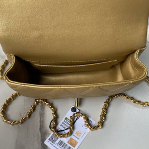 Chanel AS4848 Mini Flap bag With top handle Gold - Default Title - View 8