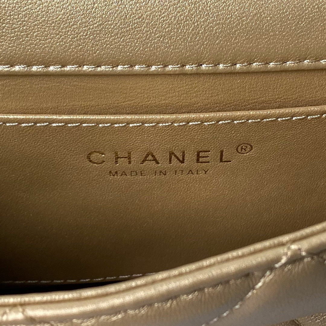 Chanel AS4848 Mini Flap bag With top handle Gold - Default Title - View 9