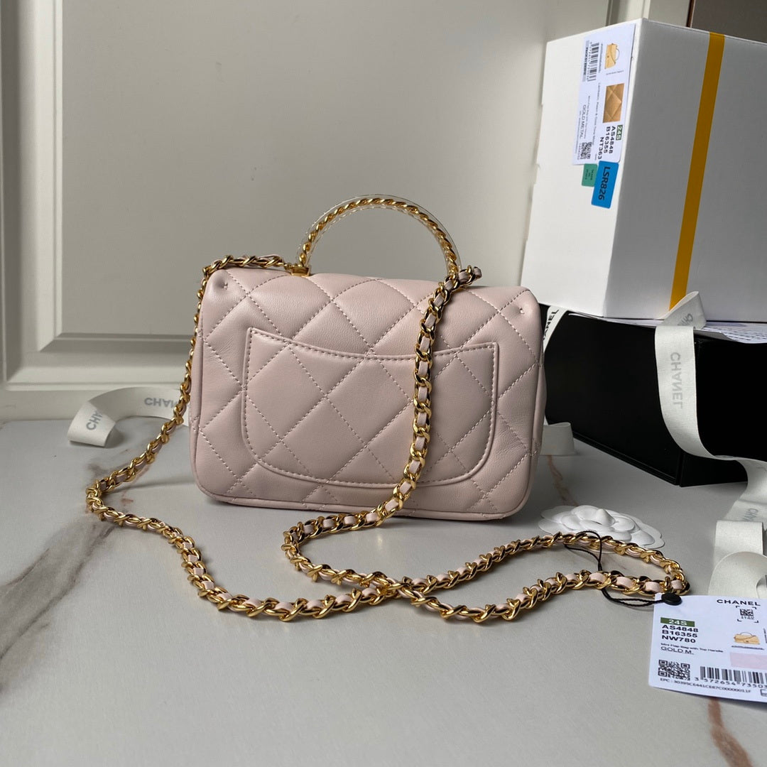 Chanel AS4848 Mini Flap bag With top handle Pink - Default Title - View 2