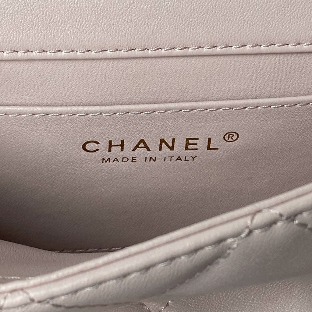 Chanel AS4848 Mini Flap bag With top handle Pink
