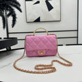 Chanel AS4848 Mini Flap bag With top handle Rose Red - Default Title - View 1