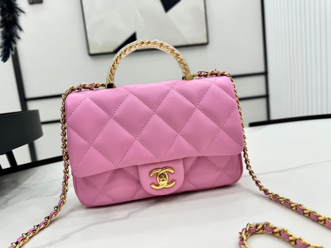 Chanel AS4848 Mini Flap bag With top handle Rose Red - Default Title - View 2