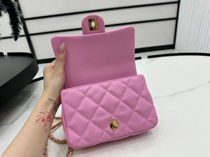 Chanel AS4848 Mini Flap bag With top handle Rose Red - Default Title - View 7