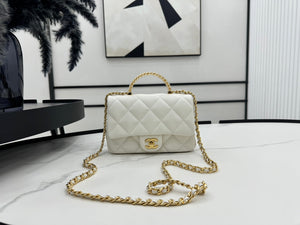 Chanel AS4848 Mini Flap bag With top handle White - Default Title - View 1