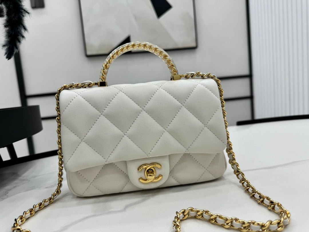 Chanel AS4848 Mini Flap bag With top handle White - Default Title - View 2