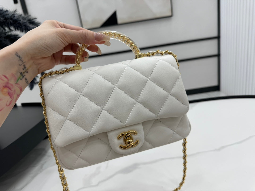 Chanel AS4848 Mini Flap bag With top handle White - Default Title - View 3