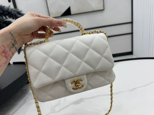 Chanel AS4848 Mini Flap bag With top handle White - Default Title - View 3