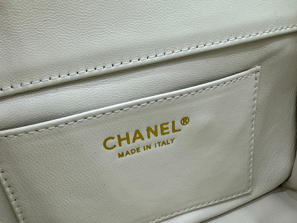 Chanel AS4848 Mini Flap bag With top handle White