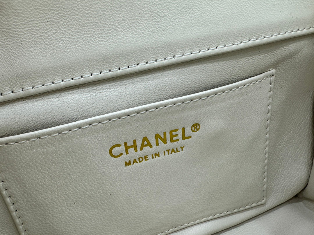 Chanel AS4848 Mini Flap bag With top handle White