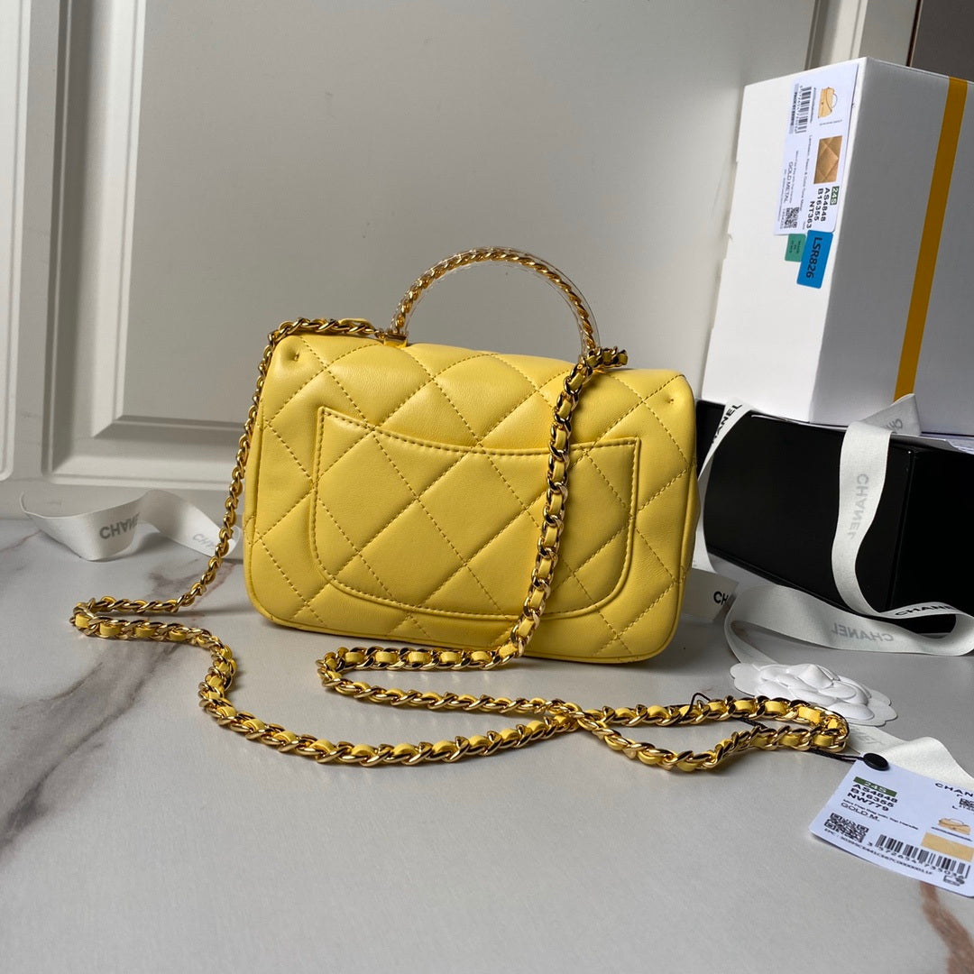 Chanel AS4848 Mini Flap bag With top handle Yellow - Default Title - View 2