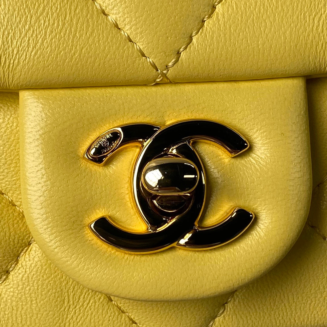 Chanel AS4848 Mini Flap bag With top handle Yellow - Default Title - View 3