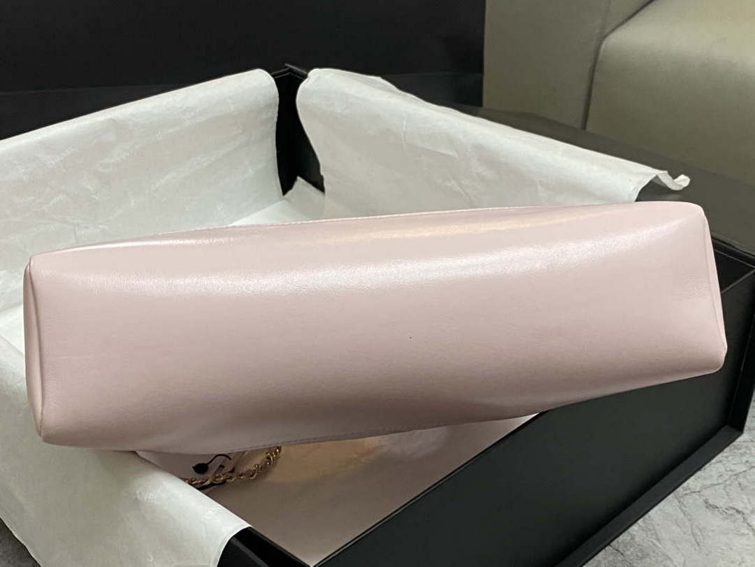 Chanel AS4853 Shopping Bag Shiny Lambskin & Gold-Tone Metal Light Pink - Default Title - View 5