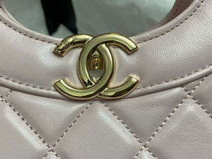 Chanel AS4853 Shopping Bag Shiny Lambskin & Gold-Tone Metal Light Pink - Default Title - View 6