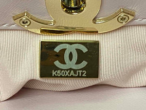 Chanel AS4853 Shopping Bag Shiny Lambskin & Gold-Tone Metal Light Pink - Default Title - View 9
