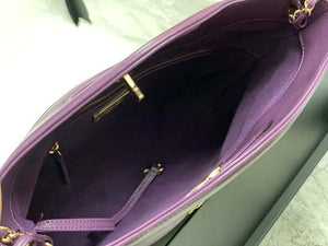 Chanel AS4853 Shopping Bag Shiny Lambskin & Gold-Tone Metal Purple - Default Title - View 7