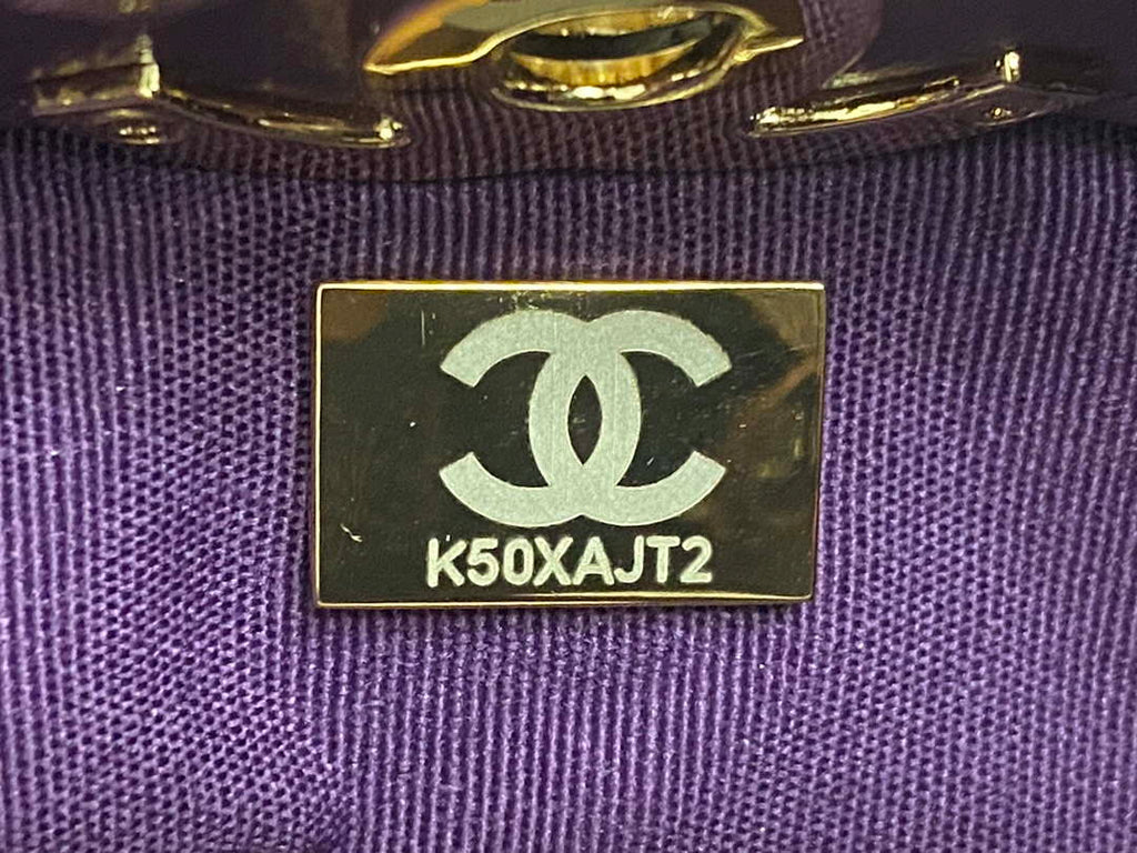 Chanel AS4853 Shopping Bag Shiny Lambskin & Gold-Tone Metal Purple