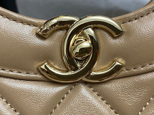 Chanel AS4853 Shopping Bag Shiny Lambskin & Gold-Tone Metal Brown - Default Title - View 6