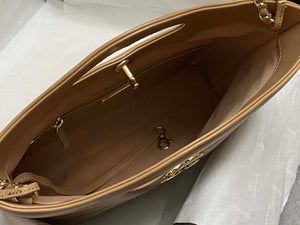Chanel AS4853 Shopping Bag Shiny Lambskin & Gold-Tone Metal Brown - Default Title - View 7