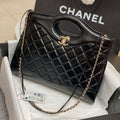 Chanel AS4854 Shopping Bag Shiny Lambskin & Gold-Tone Metal Black - Default Title - View 1