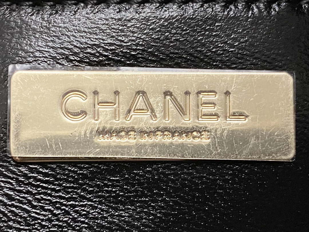 Chanel AS4854 Shopping Bag Shiny Lambskin & Gold-Tone Metal Black