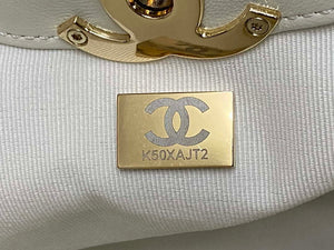 Chanel AS4854 Shopping Bag Shiny Lambskin & Gold-Tone Metal White - Default Title - View 8