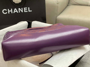 Chanel AS4854 Shopping Bag Shiny Lambskin & Gold-Tone Metal Purple - Default Title - View 5