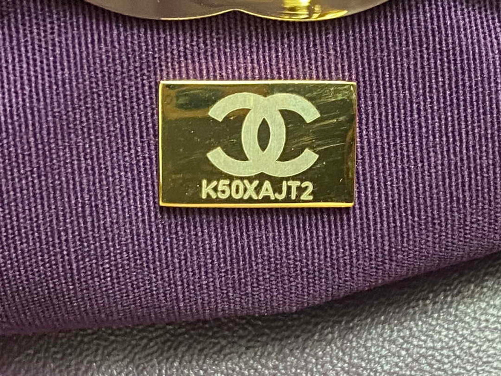 Chanel AS4854 Shopping Bag Shiny Lambskin & Gold-Tone Metal Purple