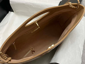 Chanel AS4854 Shopping Bag Shiny Lambskin & Gold-Tone Metal Brown - Default Title - View 7